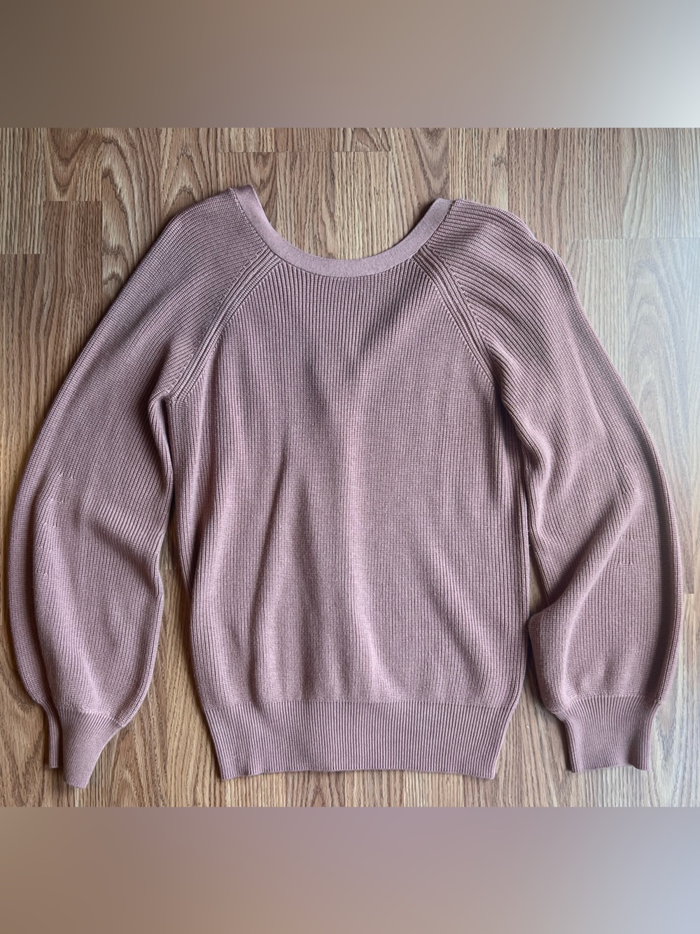 Alex Marie Ribbed Crewneck Sweater in Mauve Pink